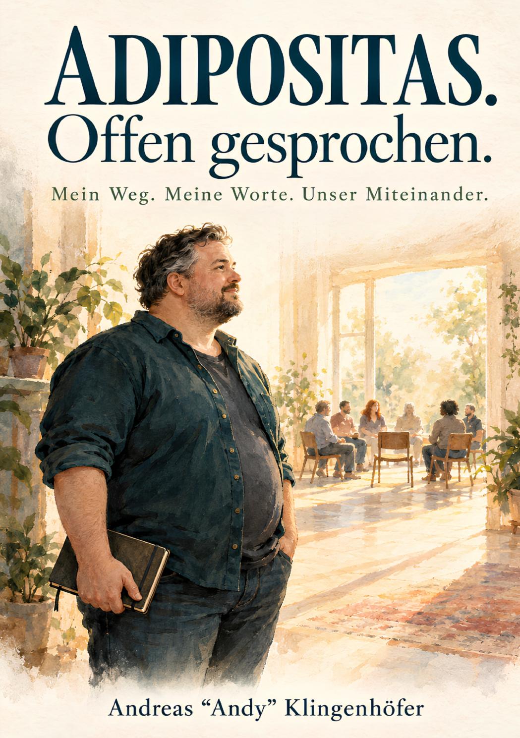 Buchcover Adipositas. Offen gesprochen. Mein Weg. Meine Worte. Unser Miteinander. von Andreas Andy Klingenhöfer